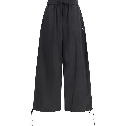 Black Polyester Casual Pants