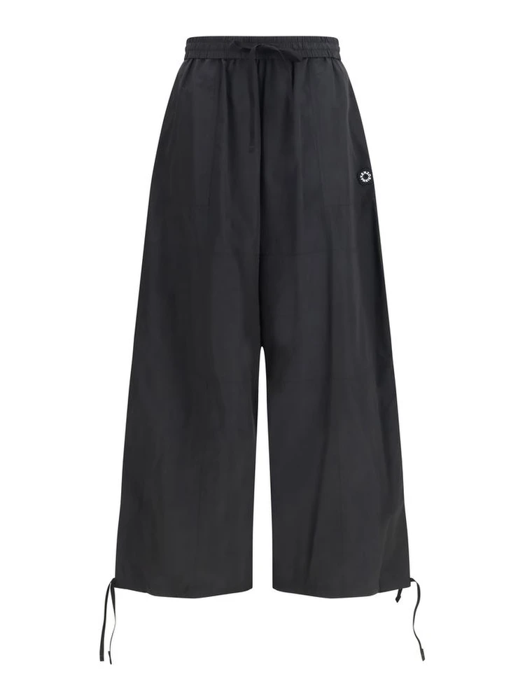 Black Polyester Casual Pants