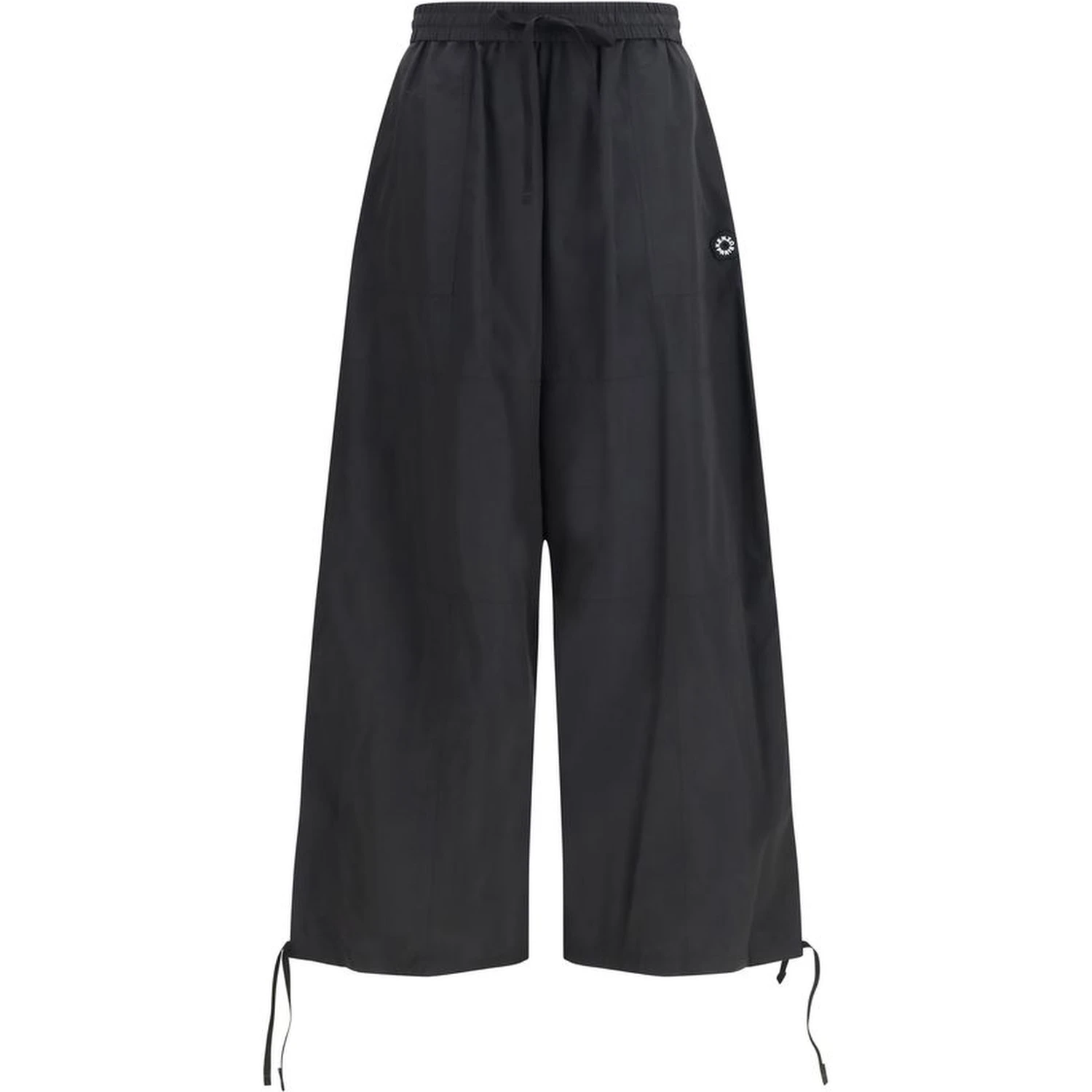 Black Polyester Casual Pants