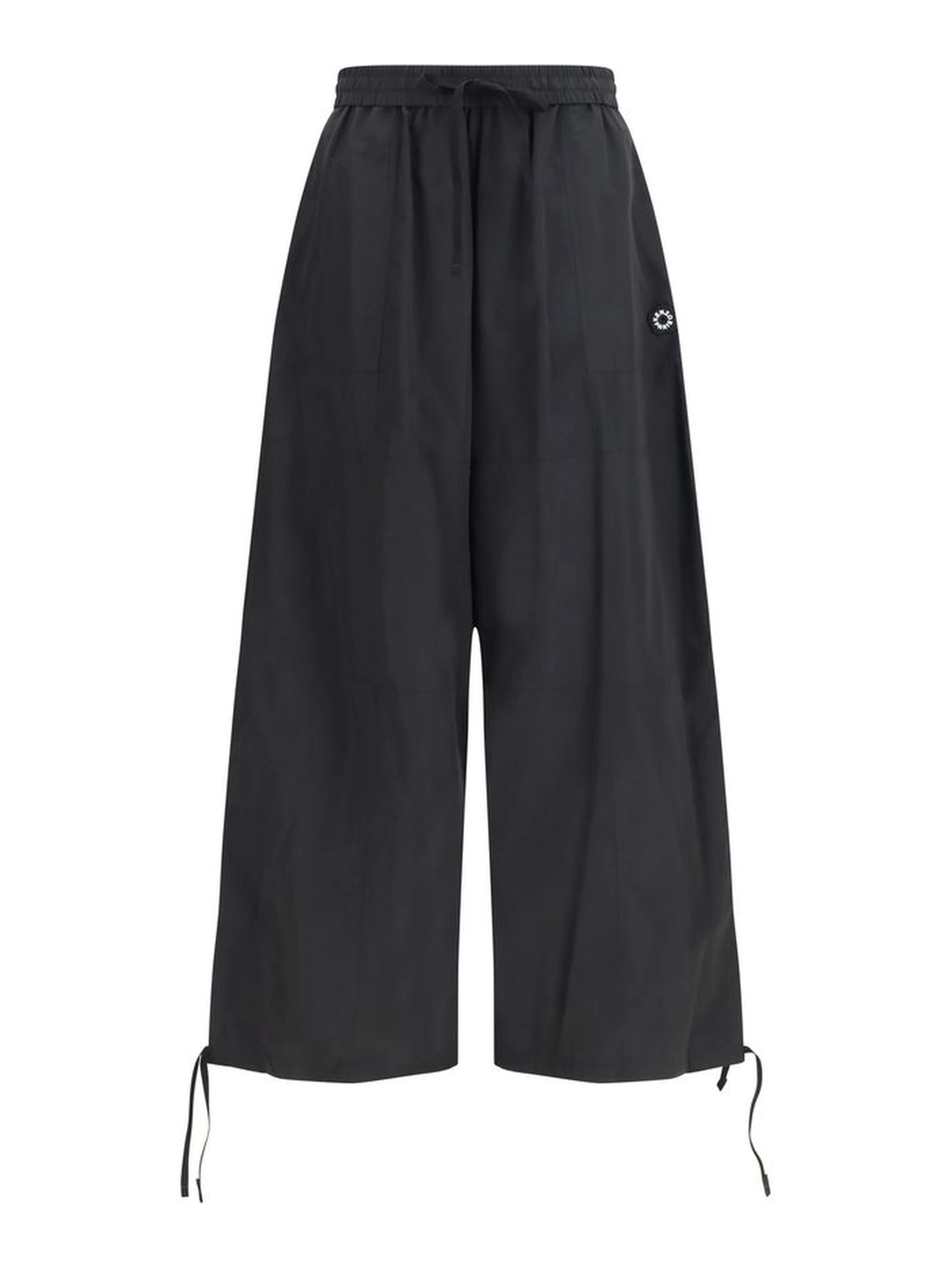 Black Polyester Casual Pants