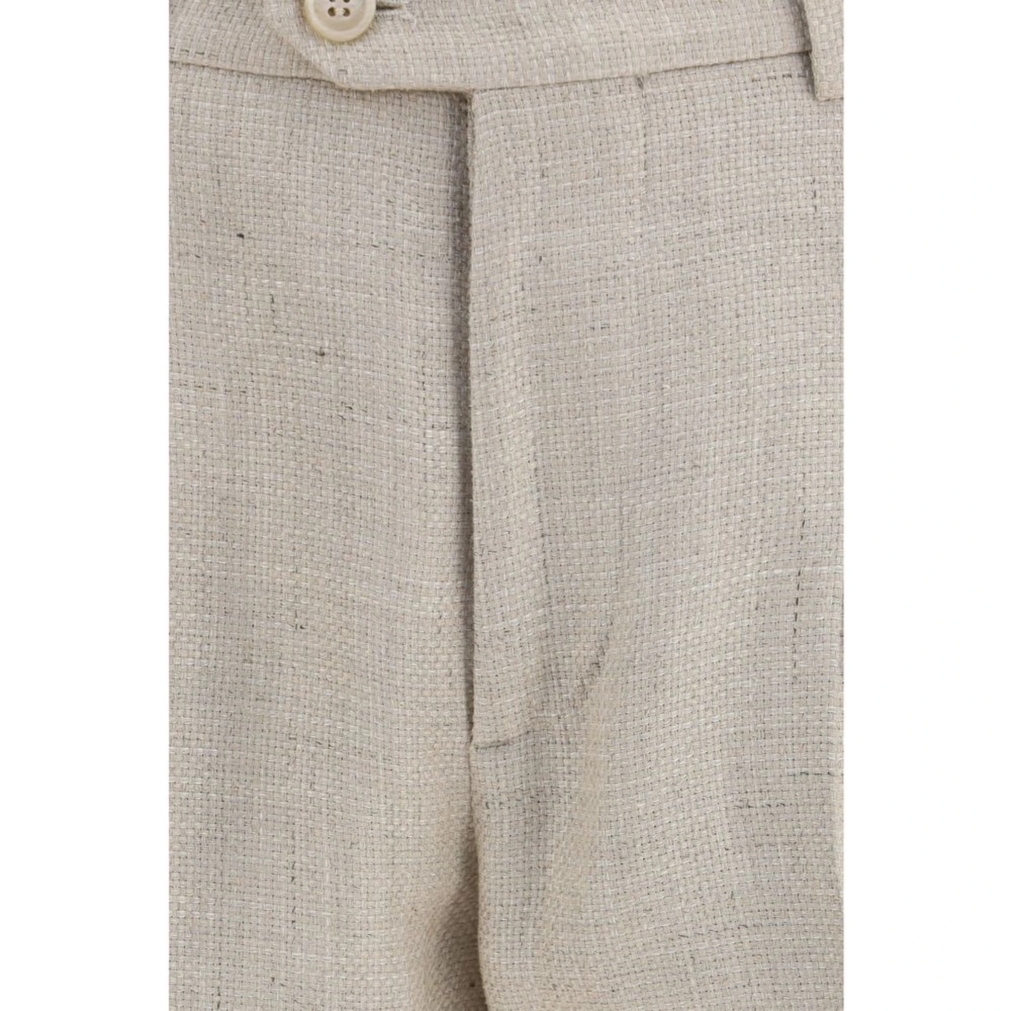 Beige Silk Two-Piece Suit