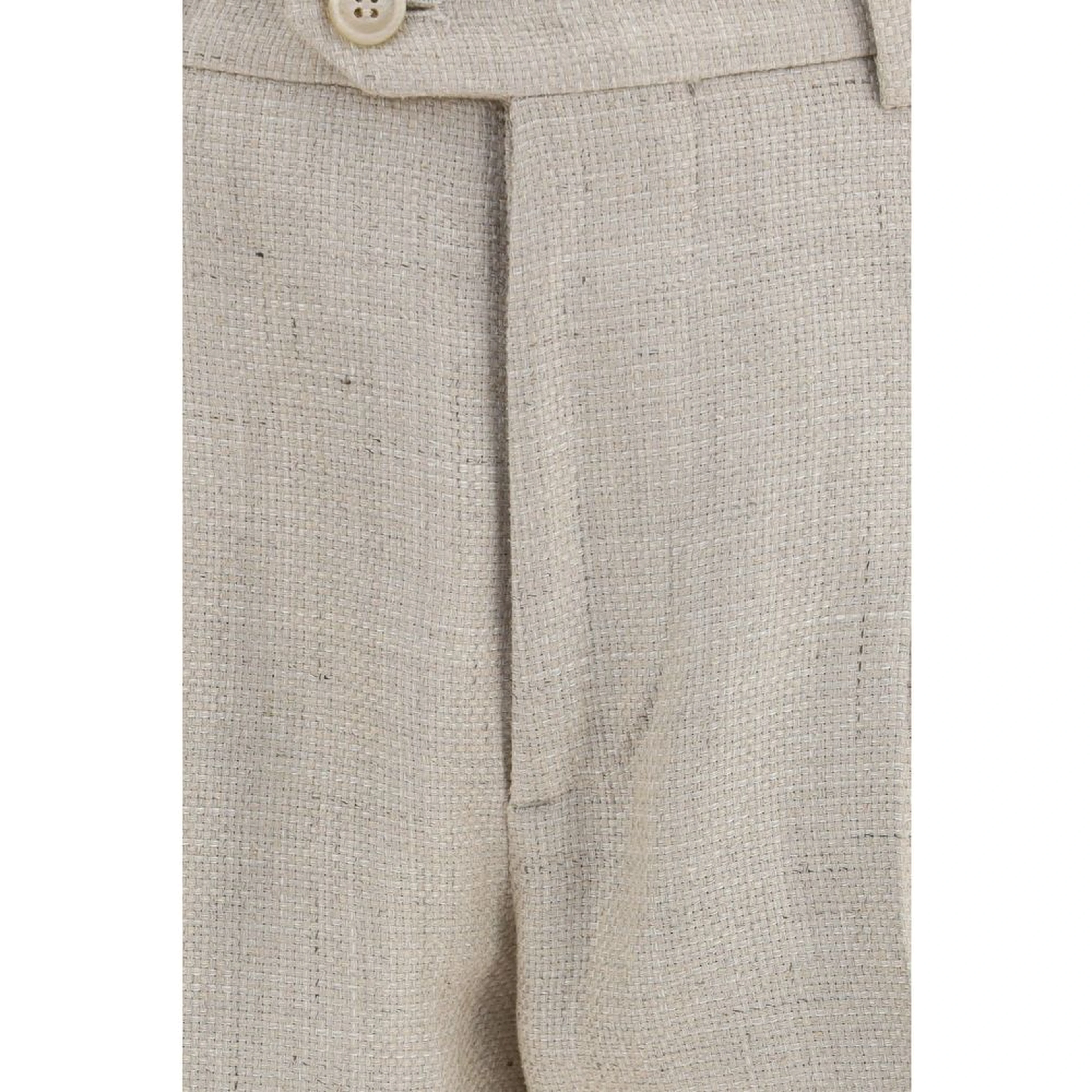 Beige Silk Two-Piece Suit