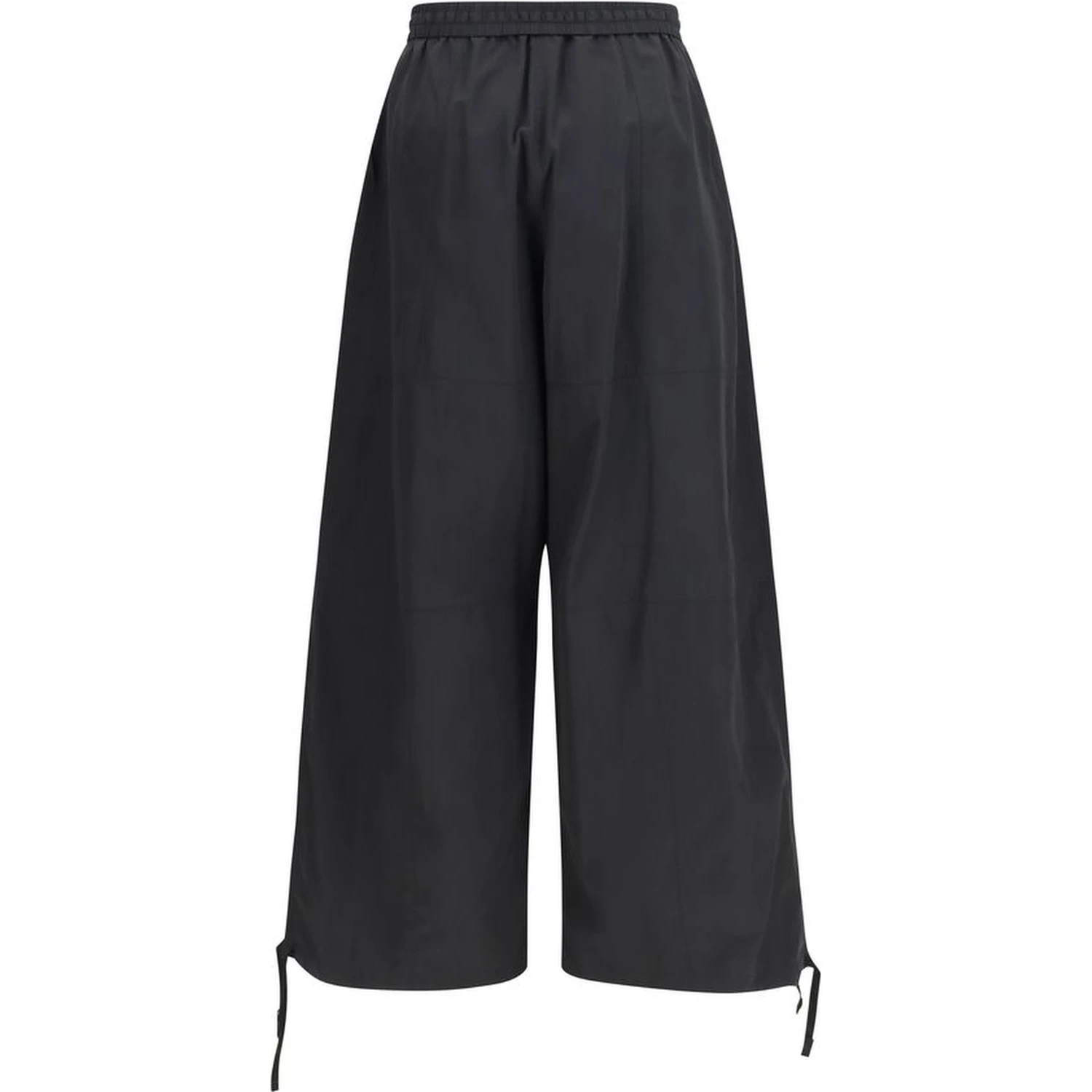 Black Polyester Casual Pants