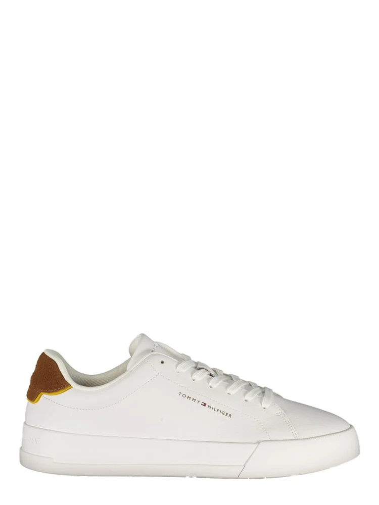 White Polyester Athletic Sneakers