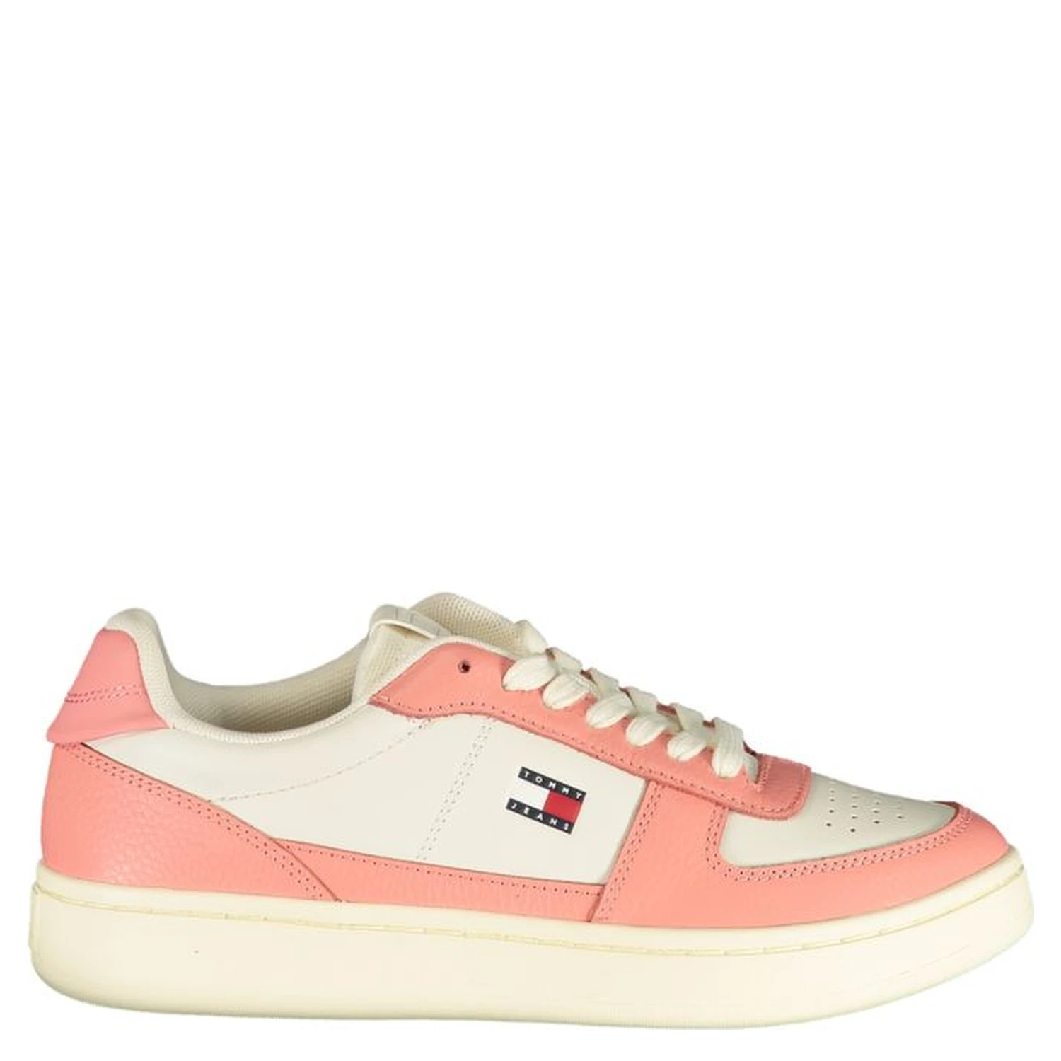 White Polyester Athletic Sneakers