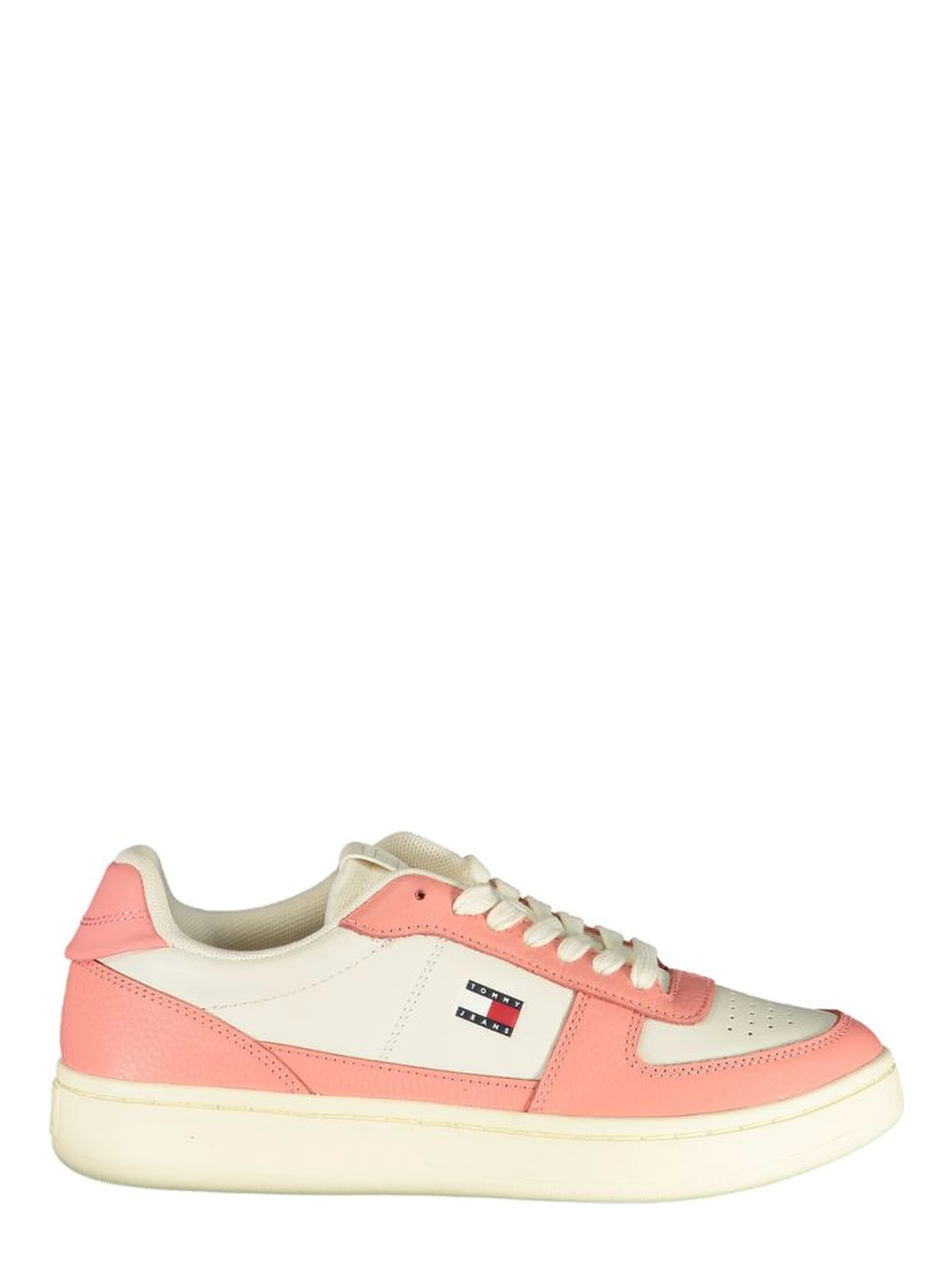 White Polyester Athletic Sneakers