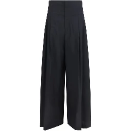 Black Cotton Casual Pants