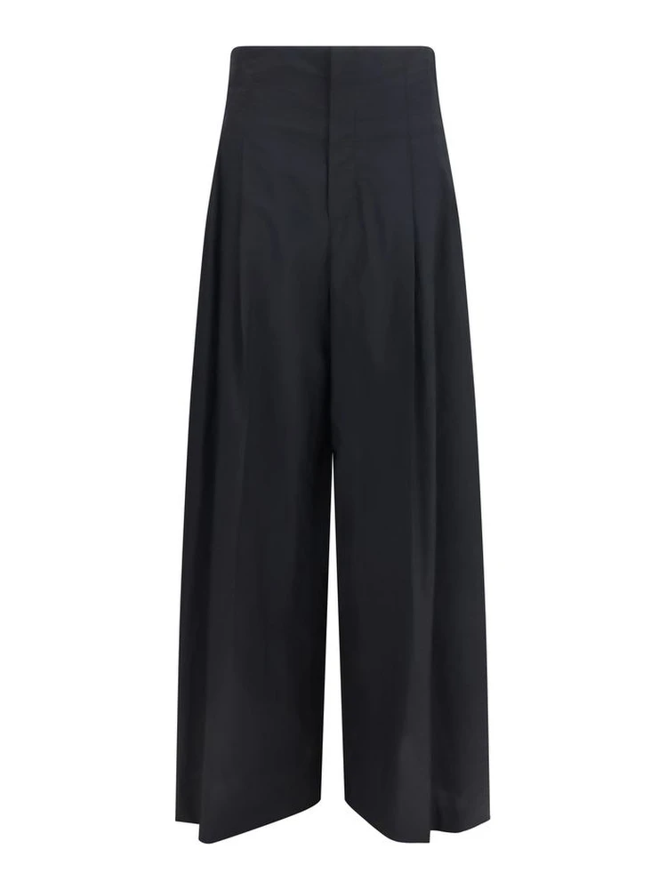 Black Cotton Casual Pants