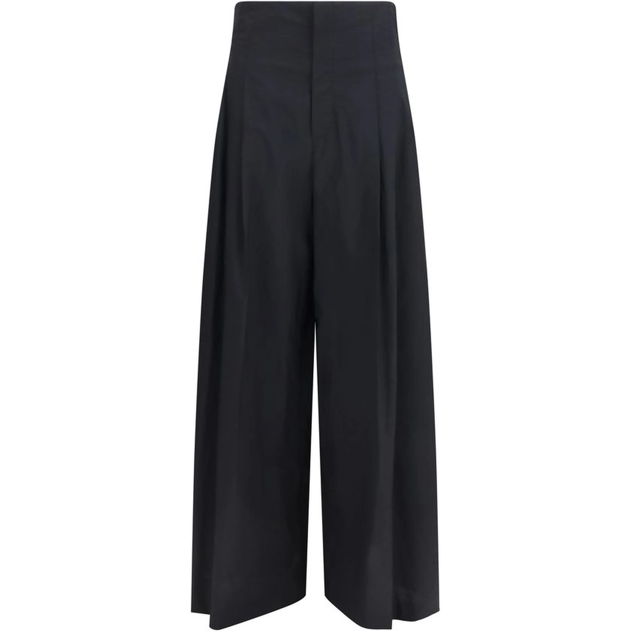 Black Cotton Casual Pants