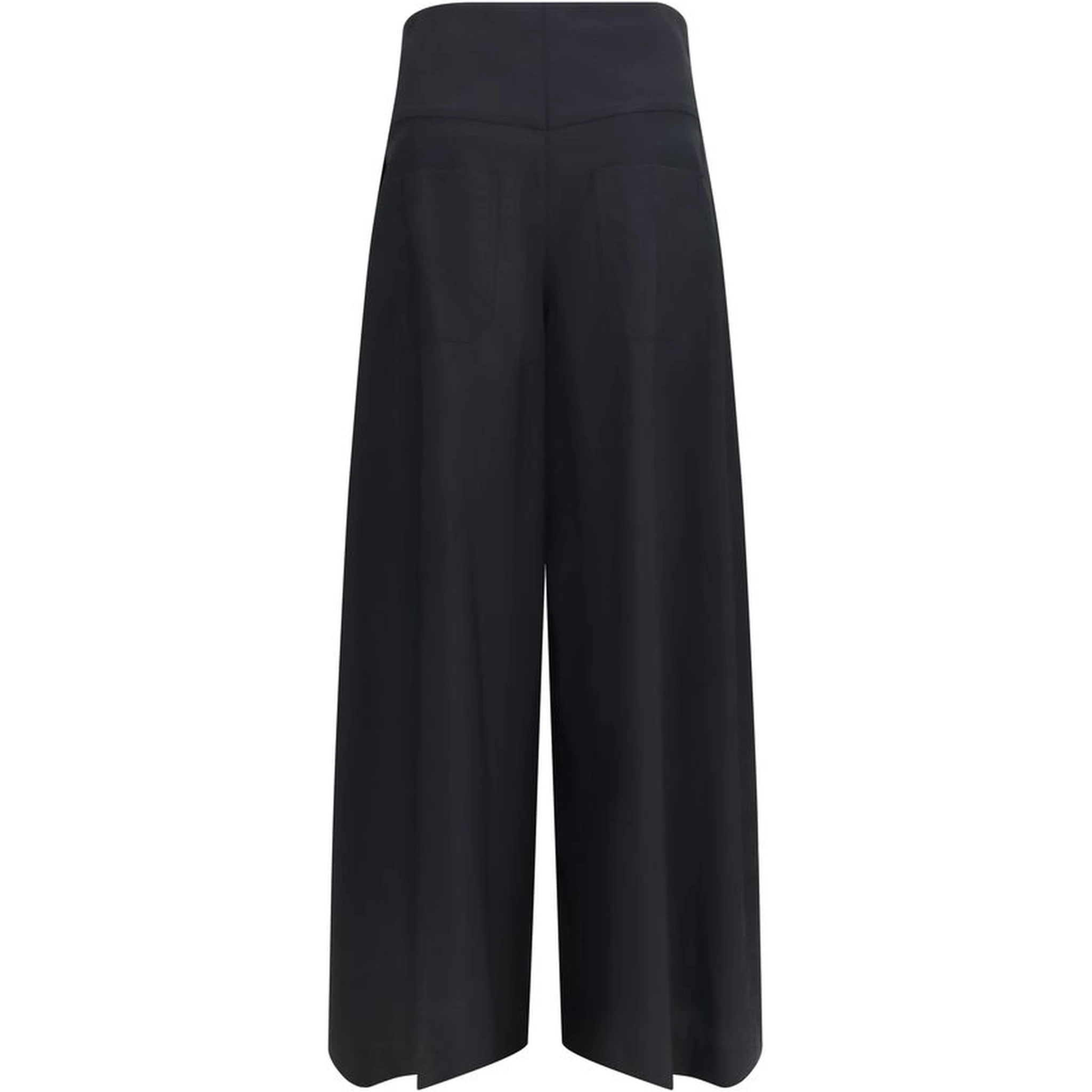 Black Cotton Casual Pants