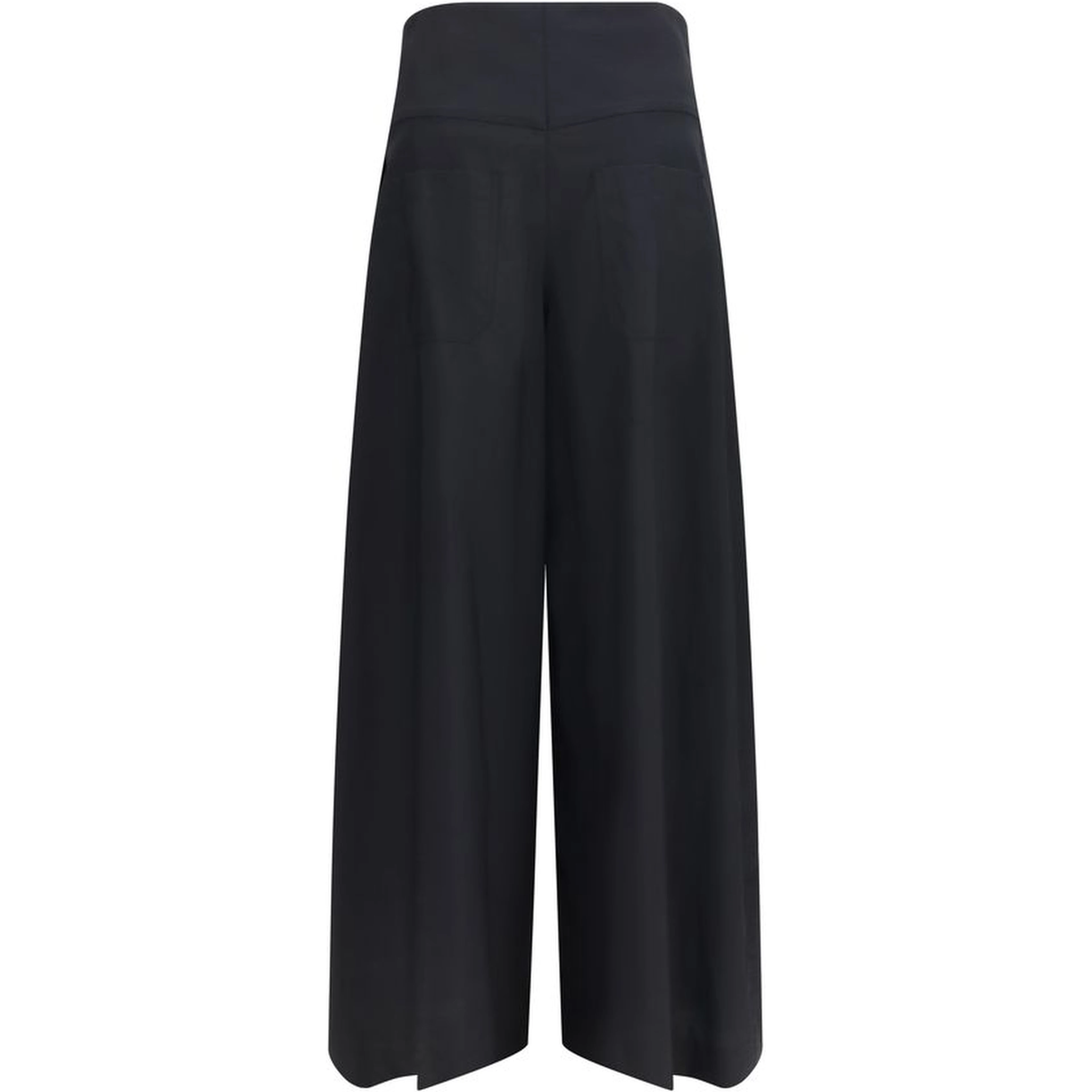 Black Cotton Casual Pants
