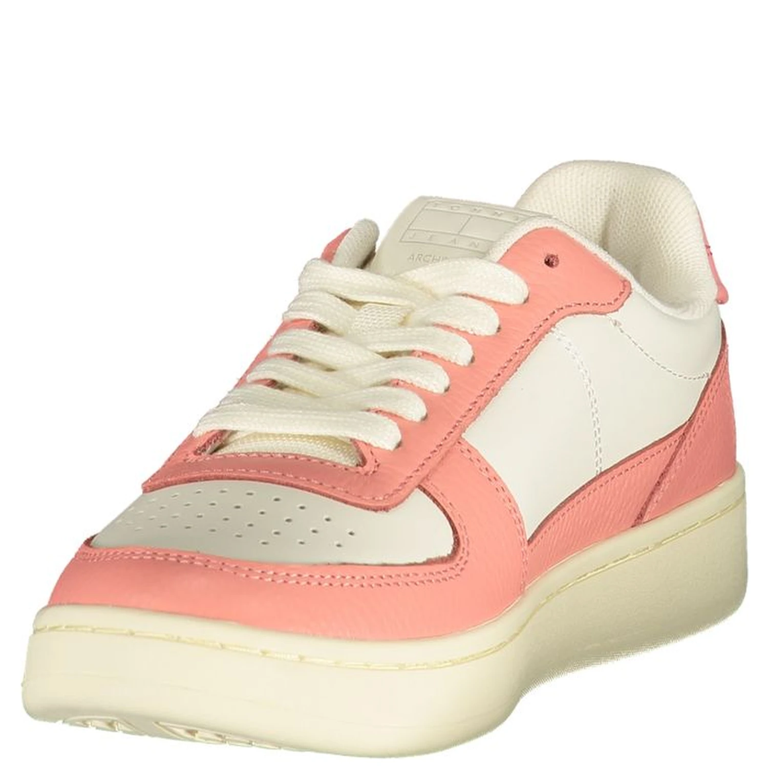 White Polyester Athletic Sneakers
