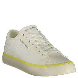 White Polyester Men Sneaker