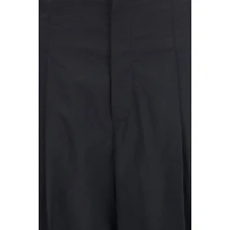 Black Cotton Casual Pants
