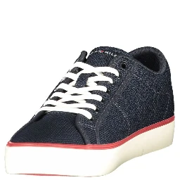Blue Polyester Men's Sneaker