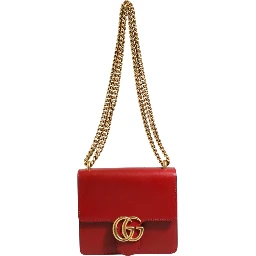 Marmont small shoulder bag in Rosso Ancora red leather