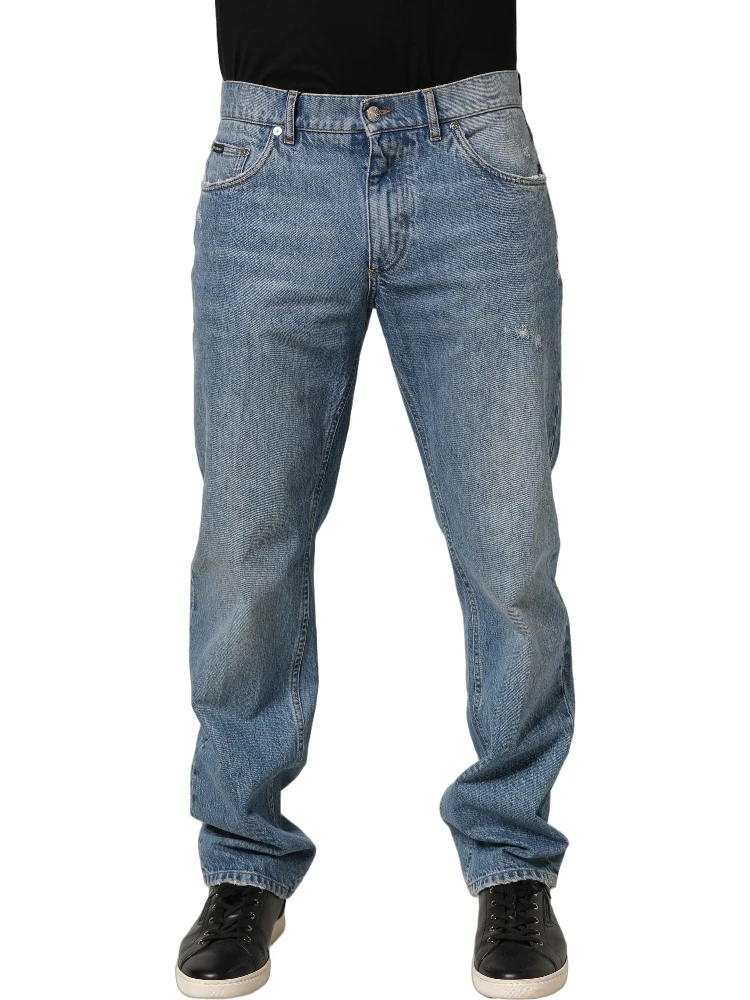 Light Blue Washed MidWaist Classic Denim Jeans