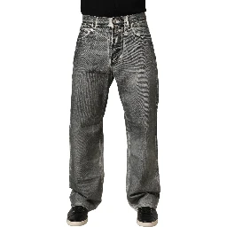 Grey Washed Mid Waist Straight Denim Jeans