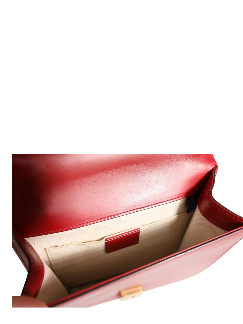 Marmont small shoulder bag in Rosso Ancora red leather