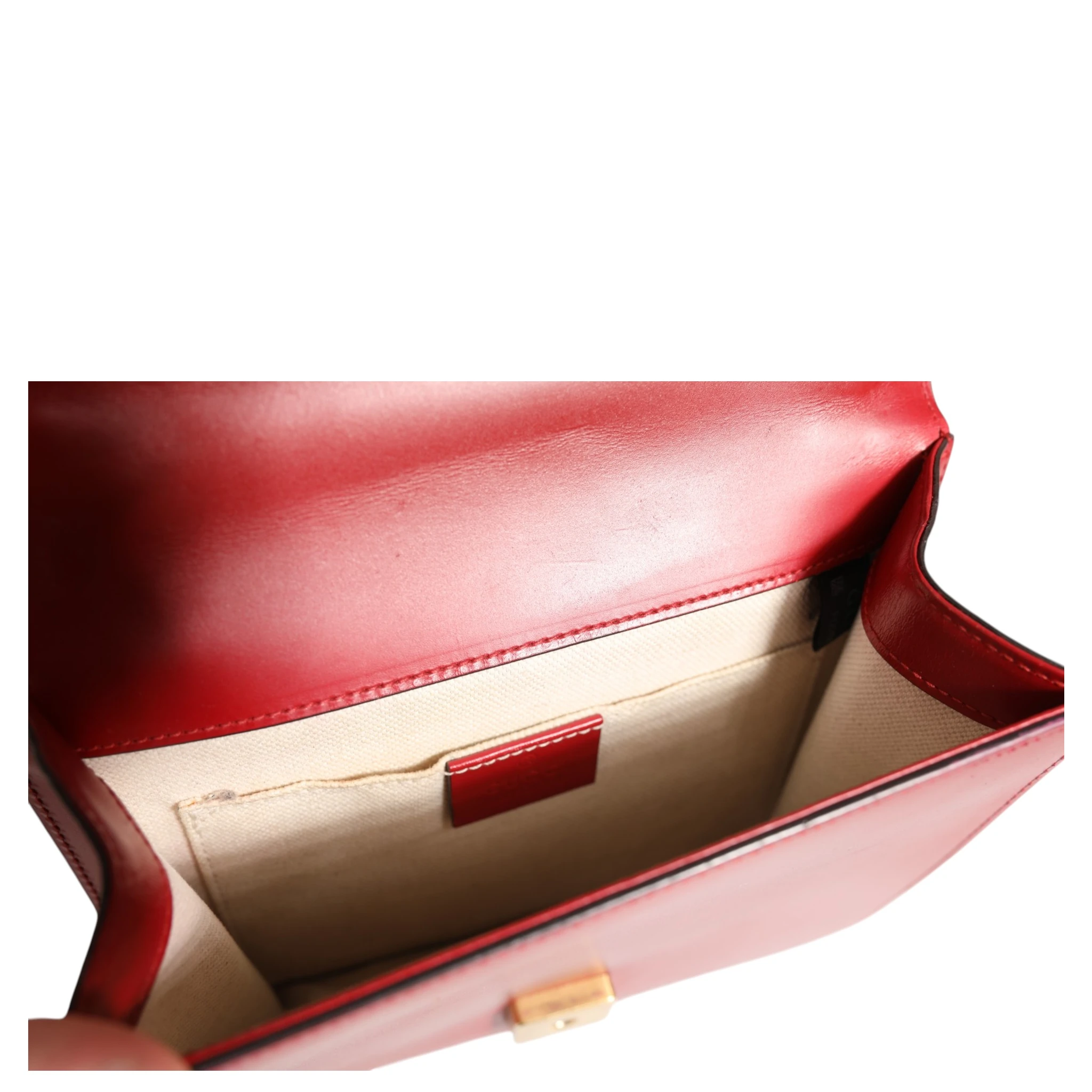 Marmont small shoulder bag in Rosso Ancora red leather