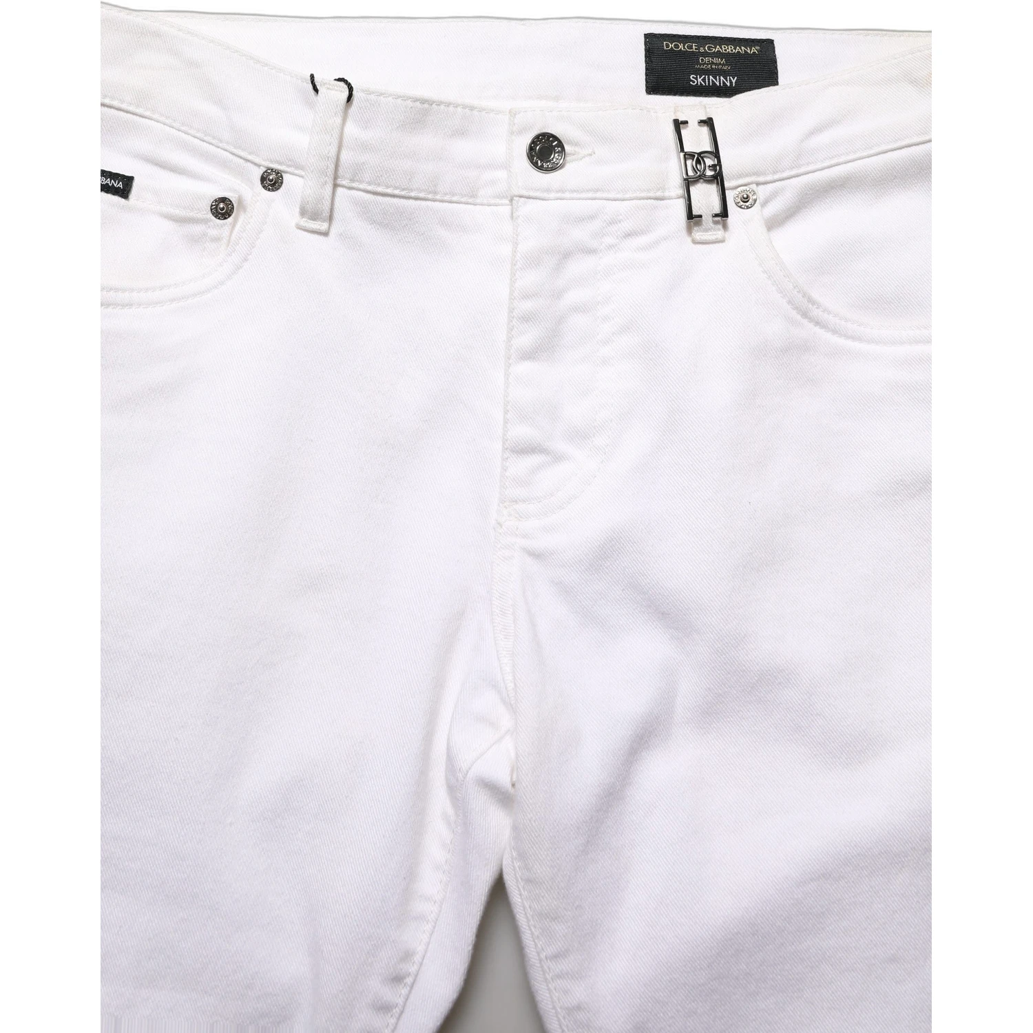 White Cotton Skinny Mid Waist Denim Jeans