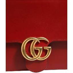 Marmont small shoulder bag in Rosso Ancora red leather