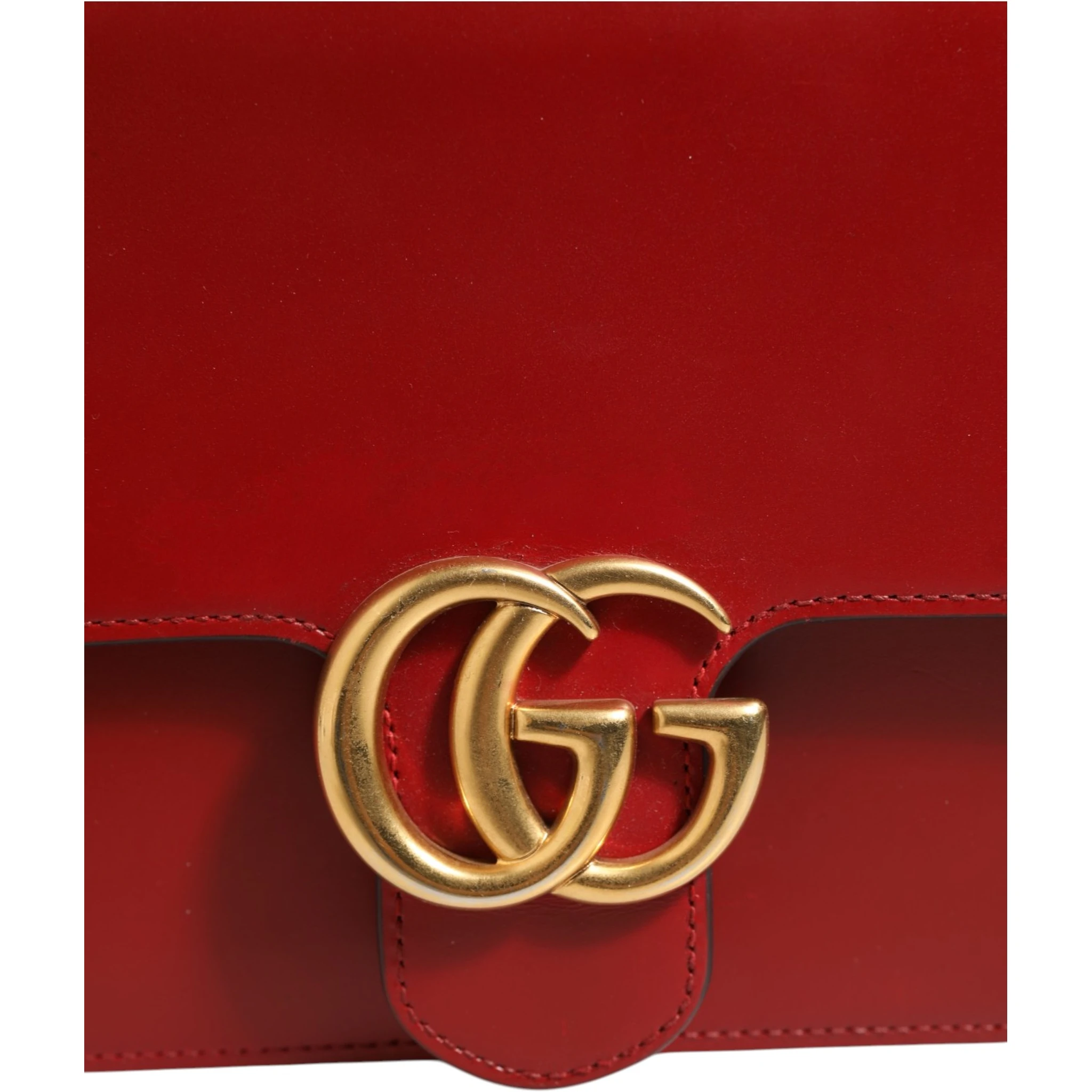 Marmont small shoulder bag in Rosso Ancora red leather