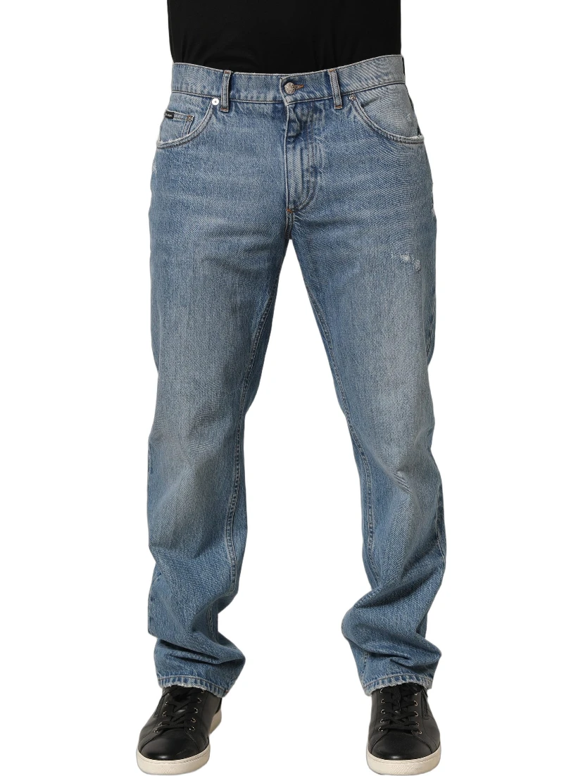 Light Blue Washed MidWaist Classic Denim Jeans