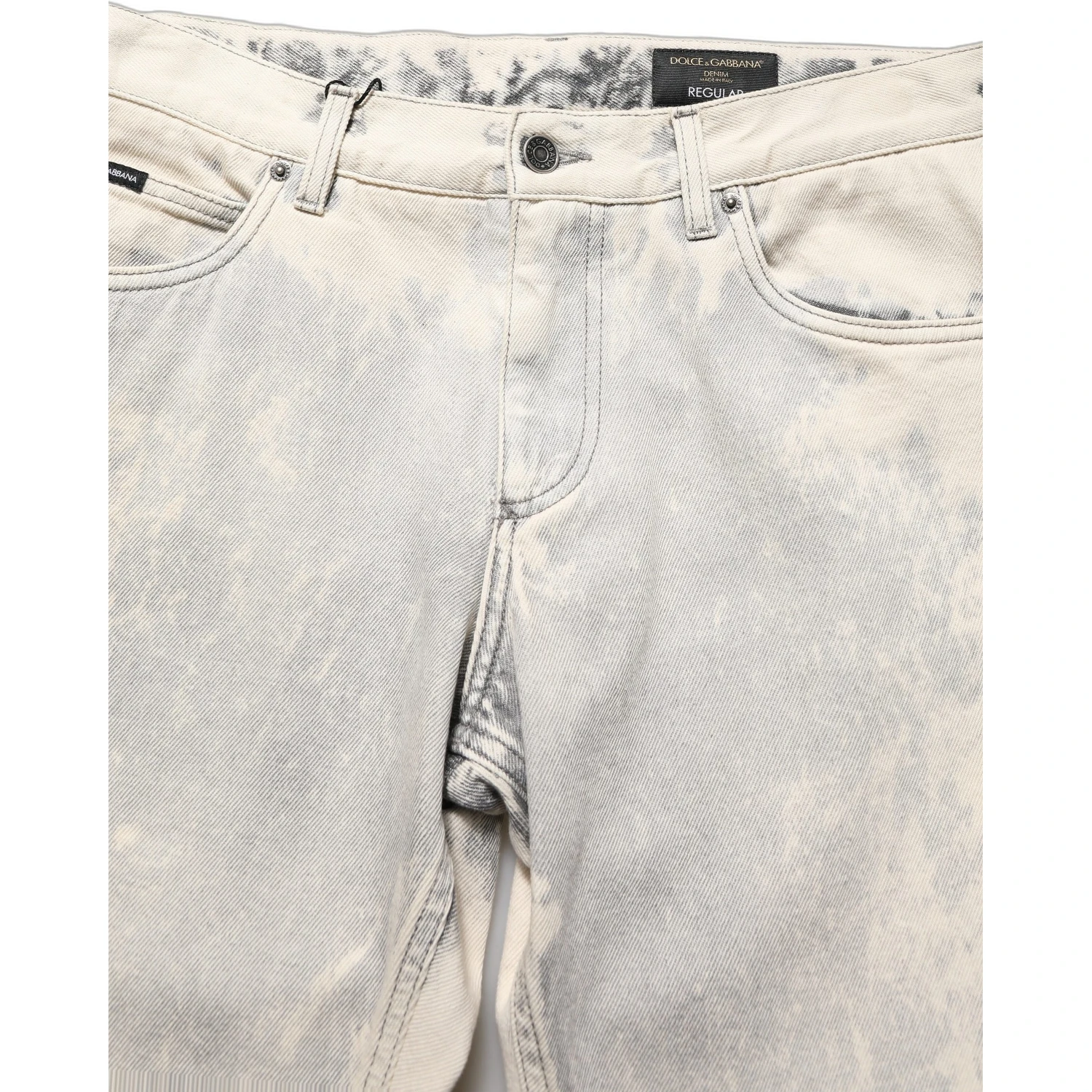 Beige Tie Dye Cotton Straight Men Denim Jeans