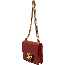 Marmont small shoulder bag in Rosso Ancora red leather