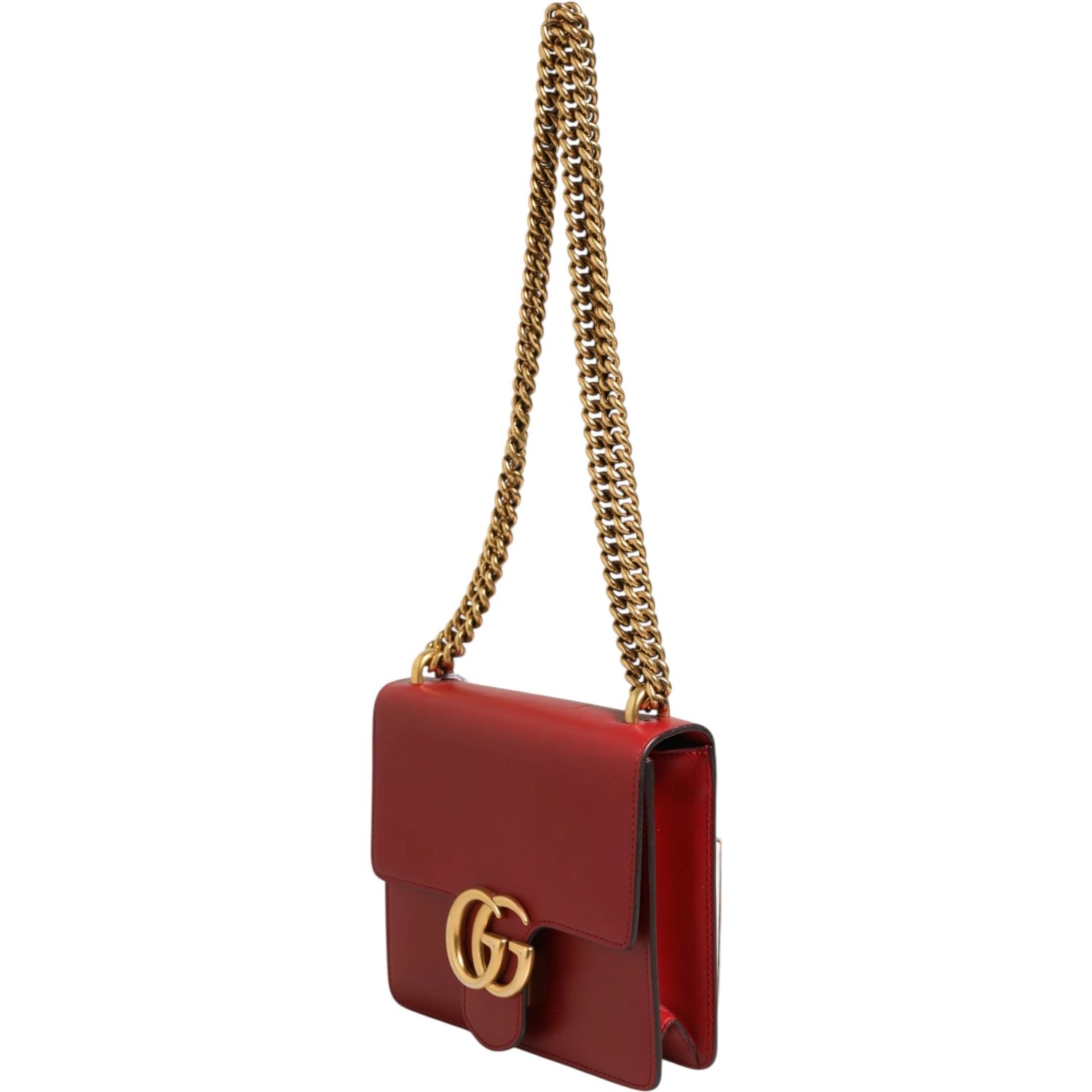 Marmont small shoulder bag in Rosso Ancora red leather