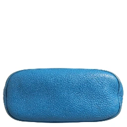 Blue Leather Dome Handbag