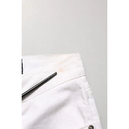 White Cotton Skinny Mid Waist Denim Jeans