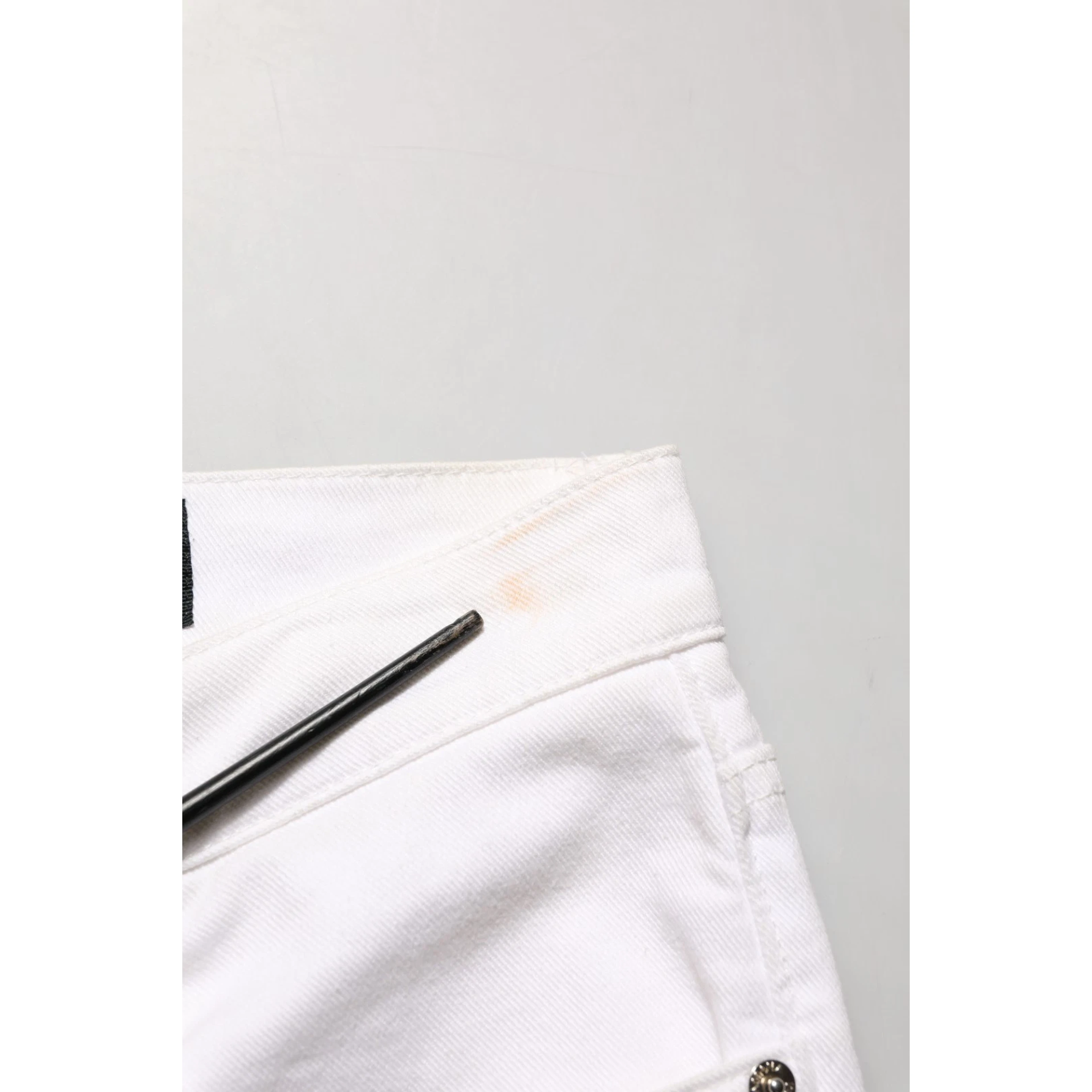 White Cotton Skinny Mid Waist Denim Jeans