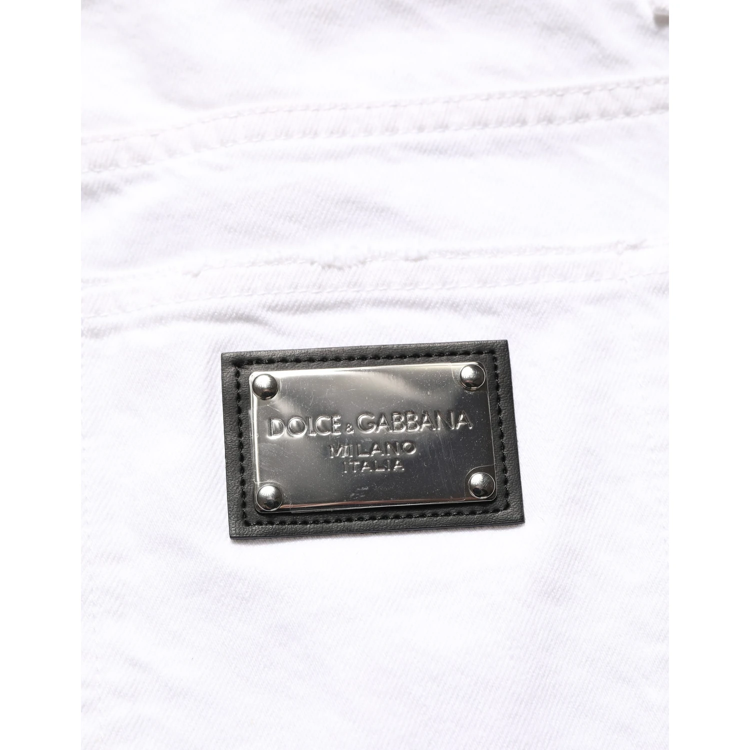 White Cotton Ripped Slim Fit Men Denim Jeans