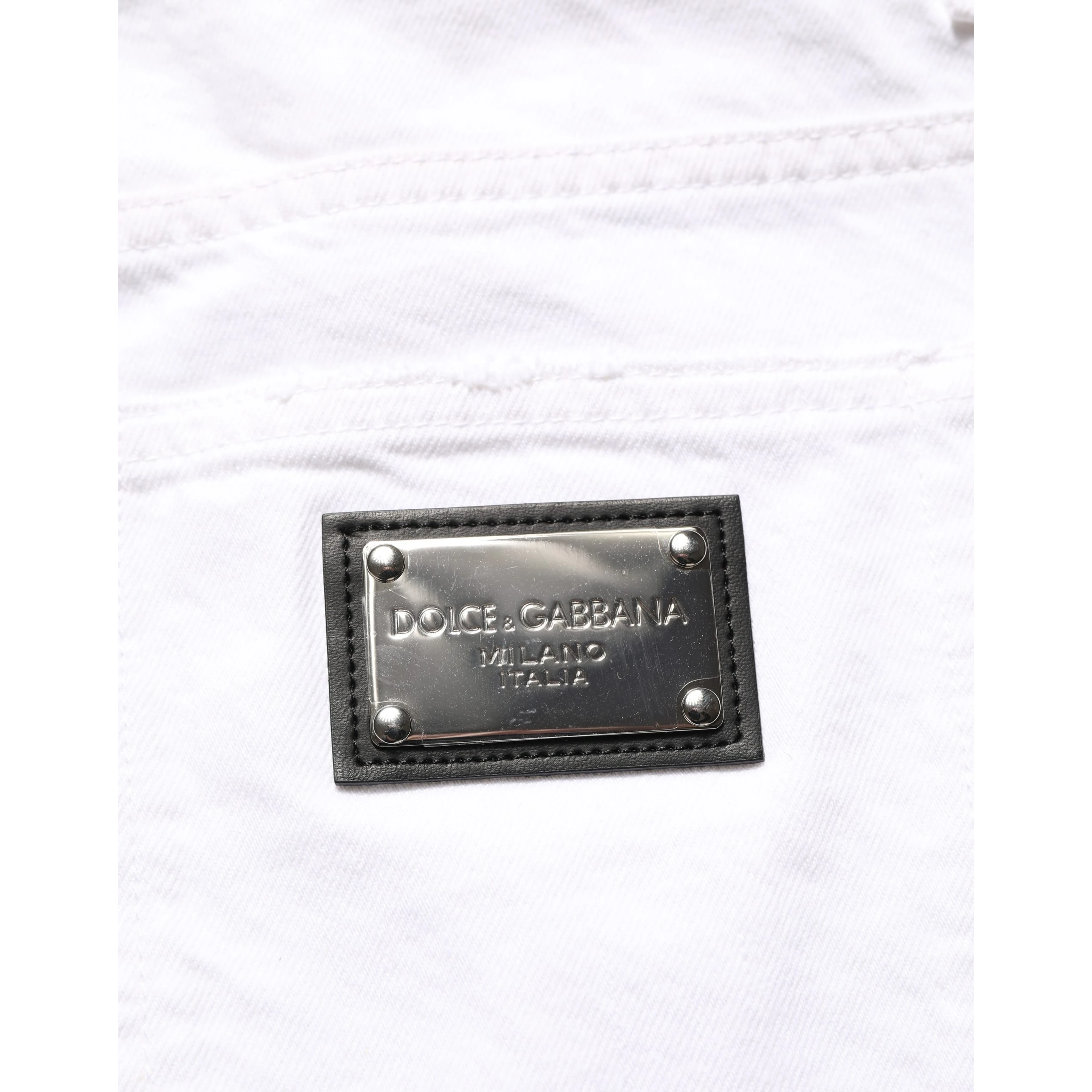 White Cotton Ripped Slim Fit Men Denim Jeans