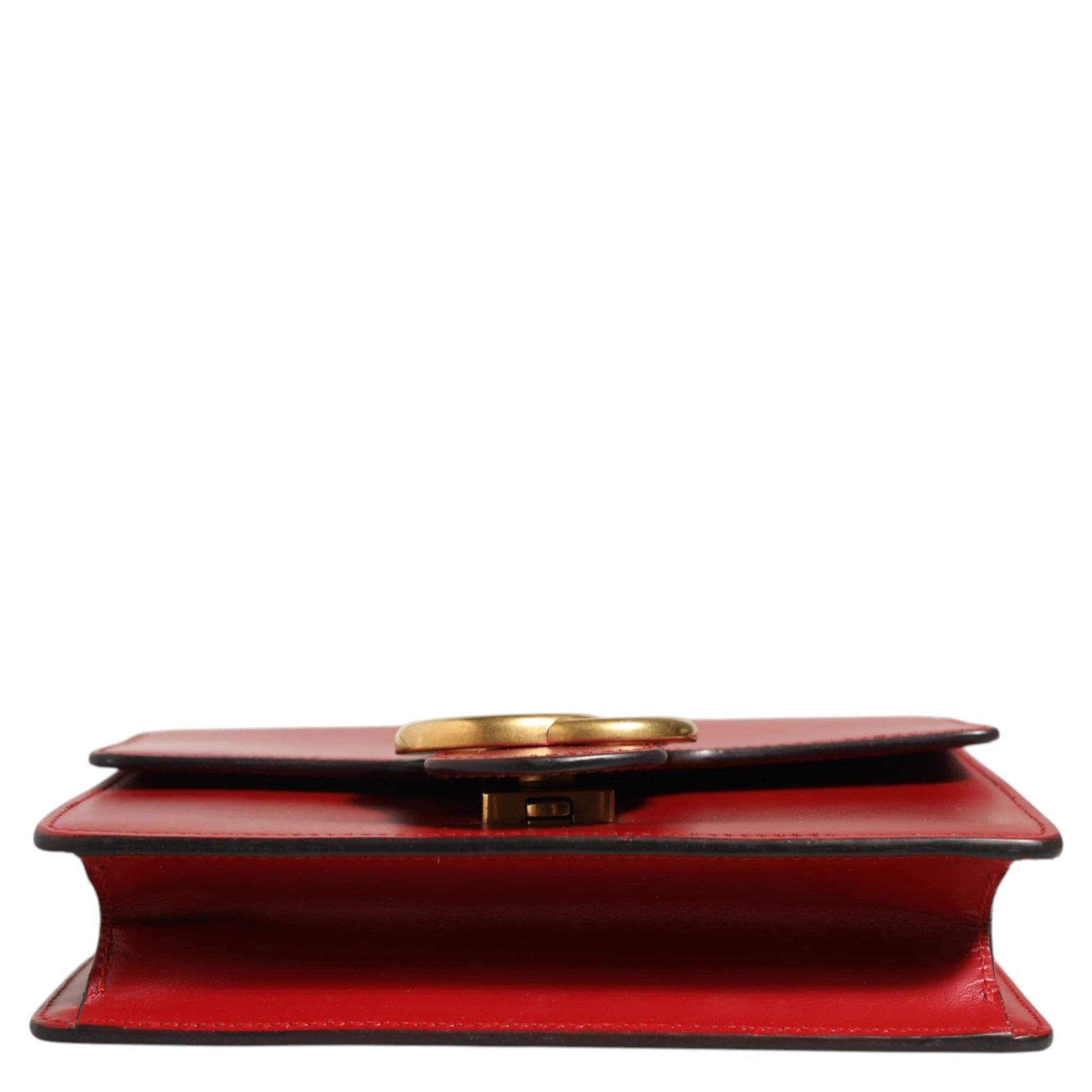 Marmont small shoulder bag in Rosso Ancora red leather