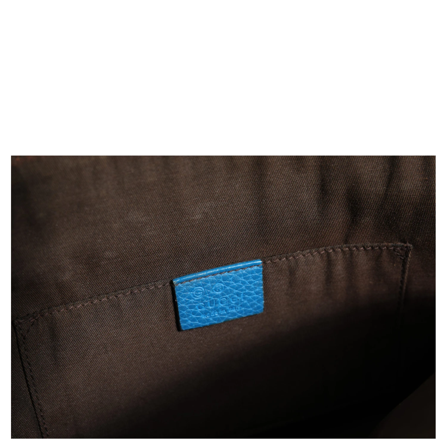 Blue Leather Dome Handbag