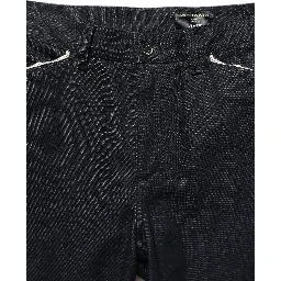 Black Cotton Mid Waist Classic Men Denim Jeans