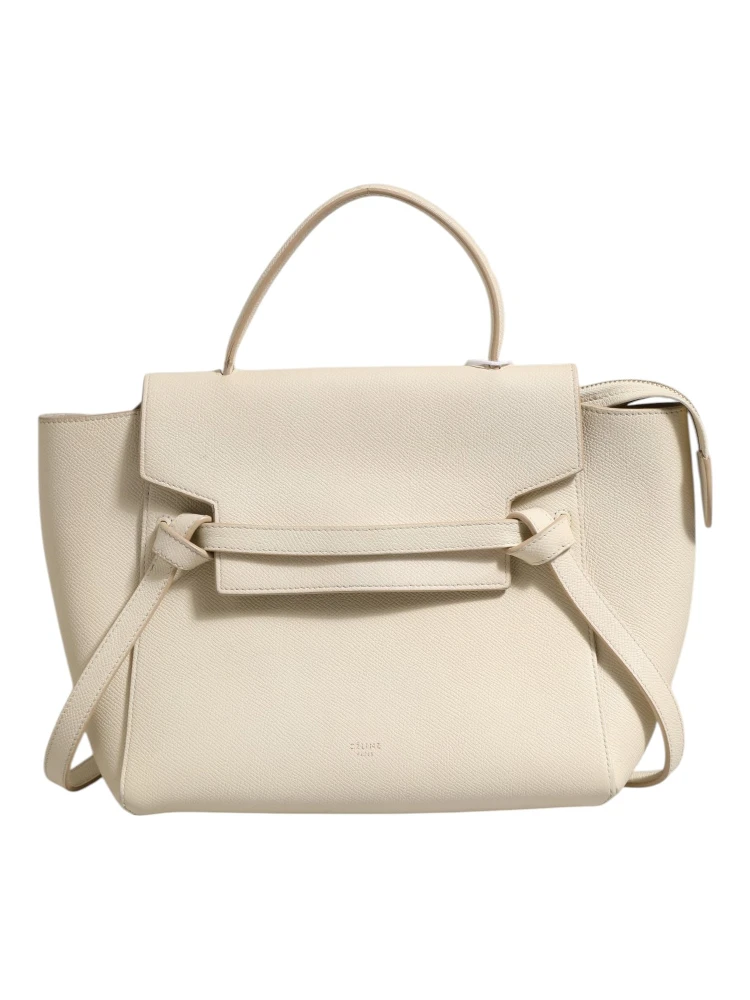 Nano Belt Bag Grained Calfskin Chalk