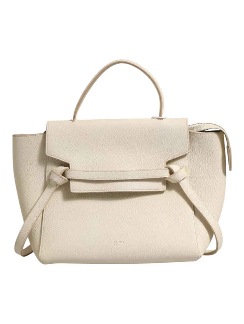 Nano Belt Bag Grained Calfskin Chalk
