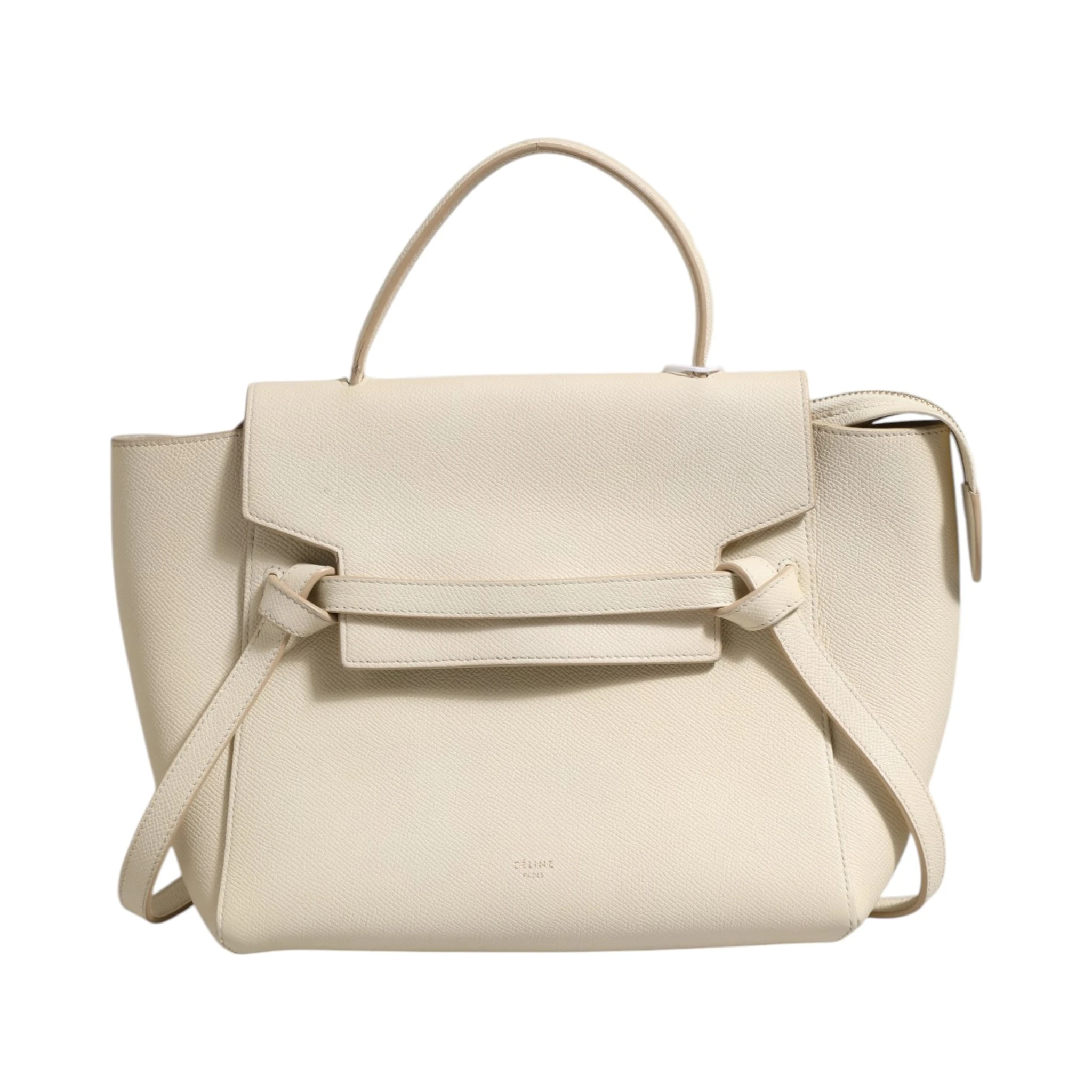 Nano Belt Bag Grained Calfskin Chalk