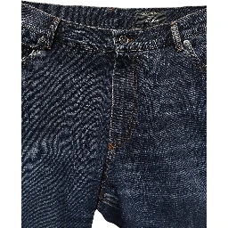 Dark Blue Washed MidWaist Straight Denim Jeans