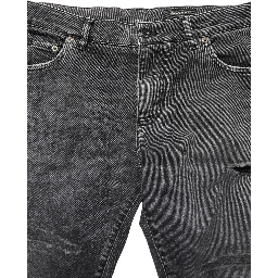 Dark Grey Distressed Mid Waist Denim Jeans