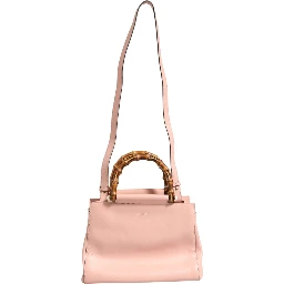 Pink And White Calfskin Small Nymphaea Top Handle Bag