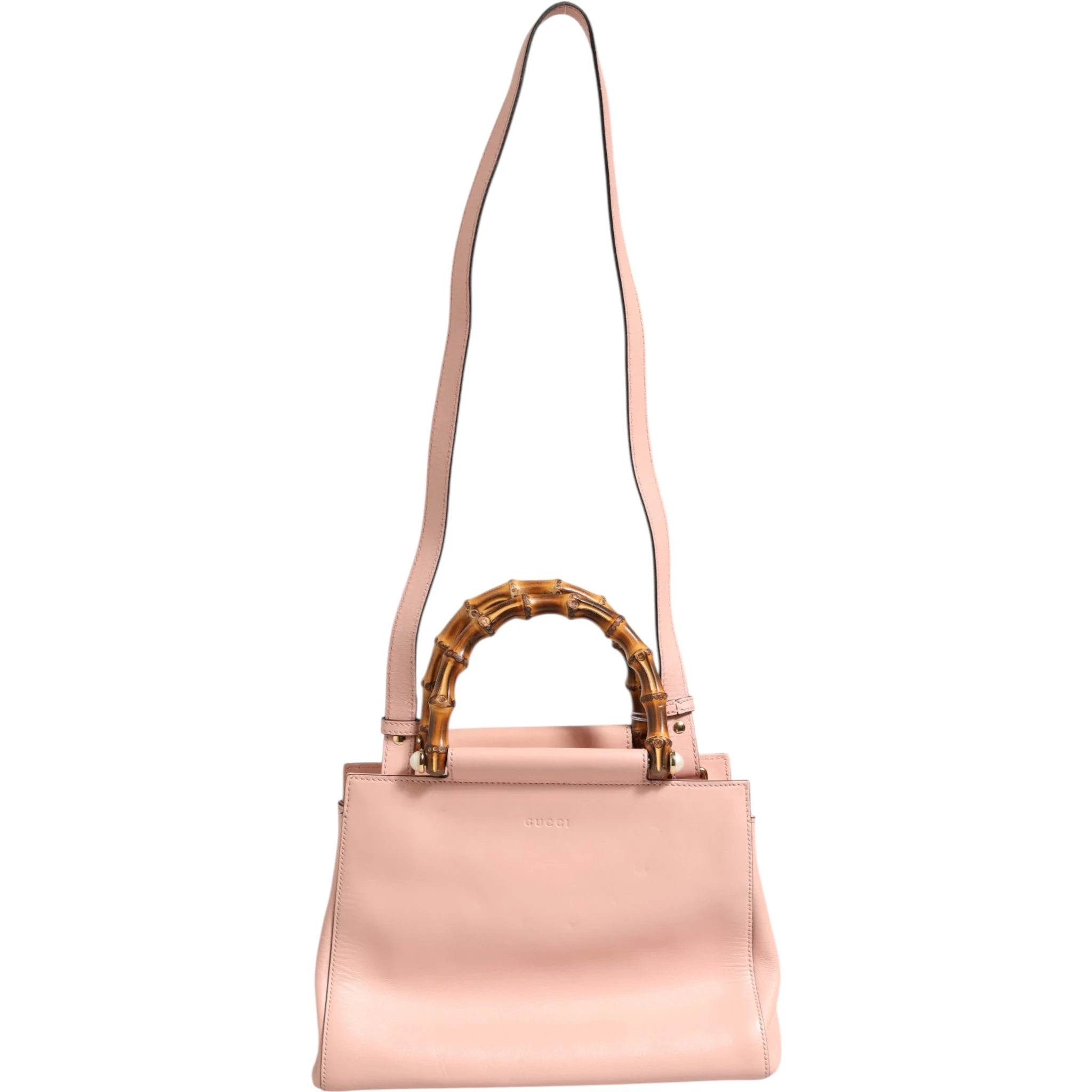 Pink And White Calfskin Small Nymphaea Top Handle Bag