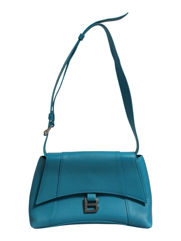 Calfskin S Downtown Blue Shoulder Bag
