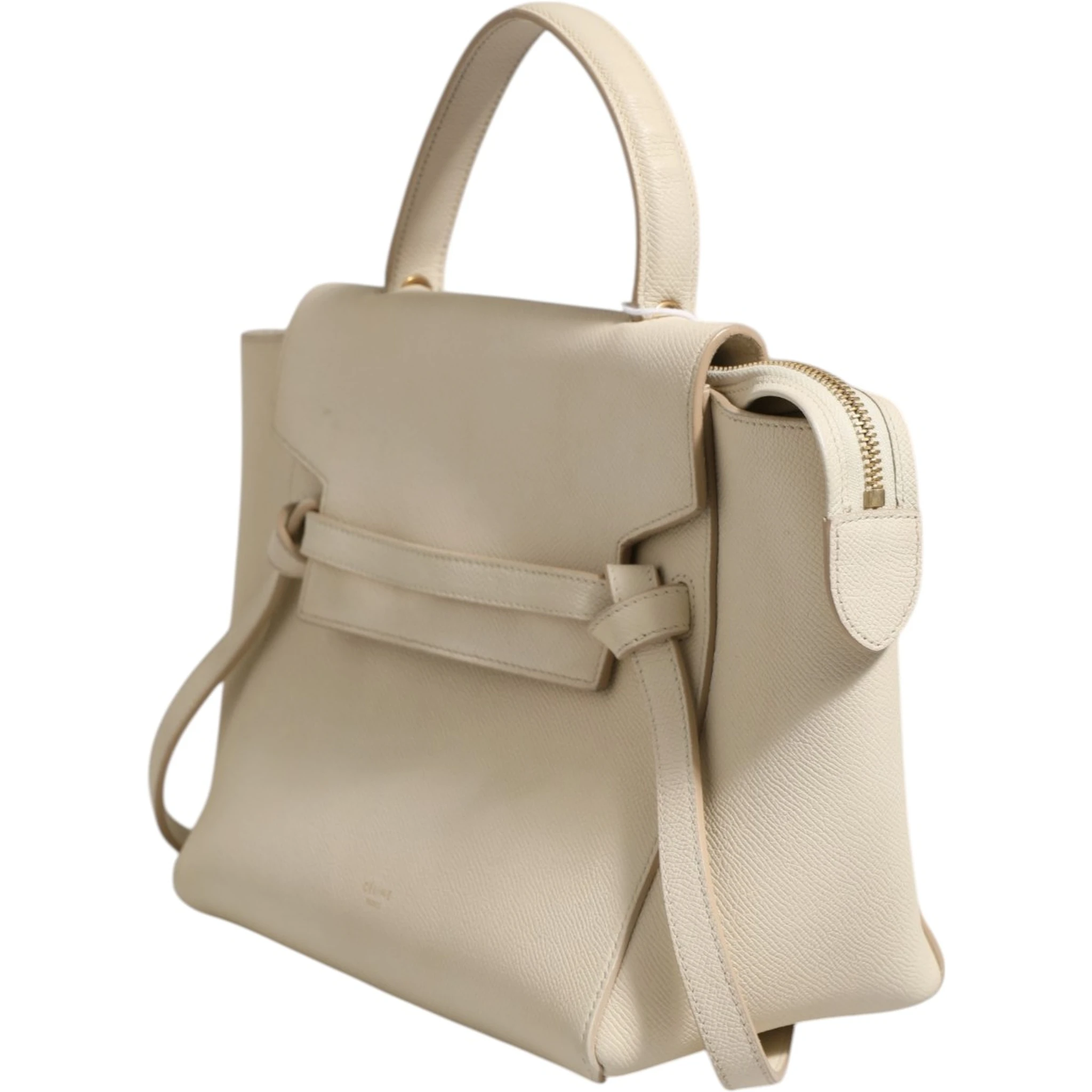 Nano Belt Bag Grained Calfskin Chalk