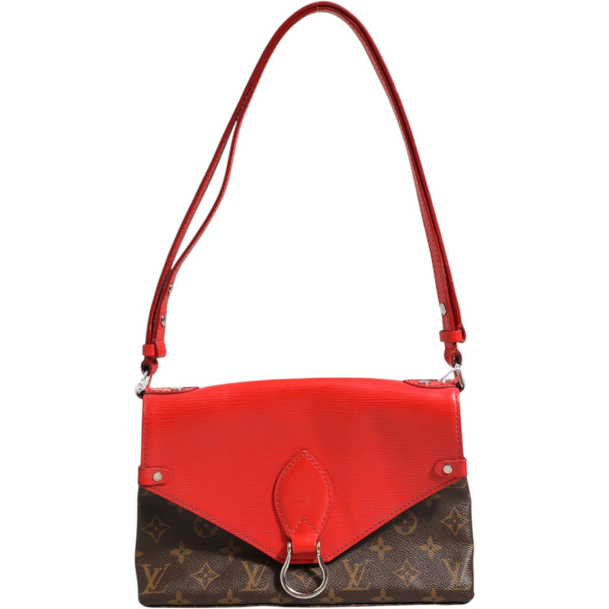 Saint Michel Monogram Epi Shoulder Bag Coquelicot