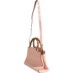 Pink And White Calfskin Small Nymphaea Top Handle Bag